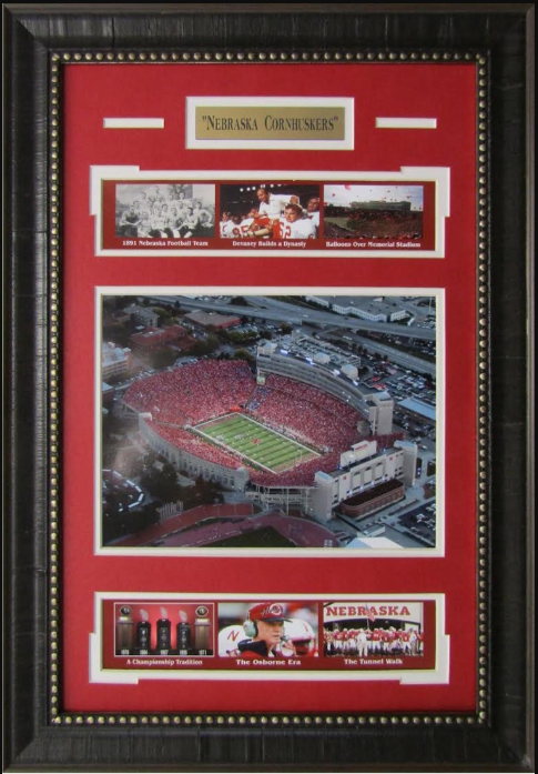 Nebraska Cornhuskers Memorial Stadium Framed Art 19" x 43" 7-Photograph Collage