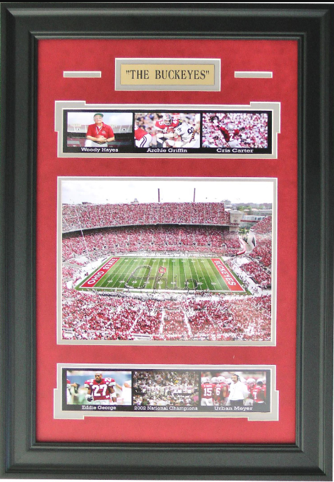 Ohio State Buckeyes Ohio Stadium The Horseshoe Framed Art 16" x 23" 7-Photograph Player Collage