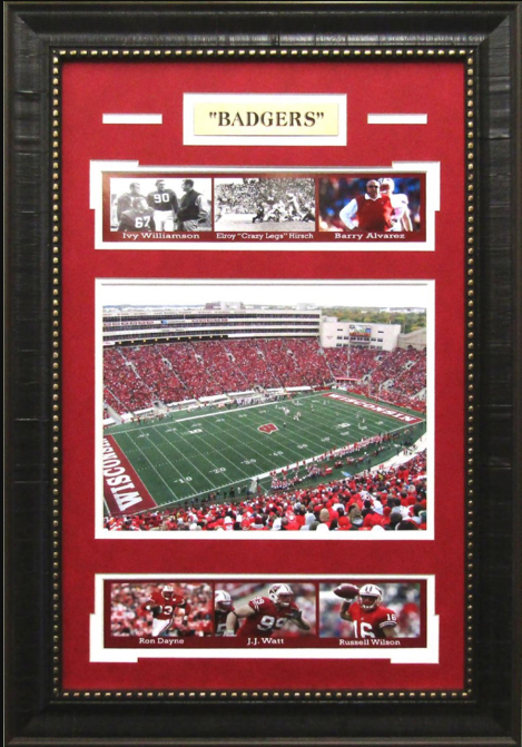 Wisconsin Badgers Camp Randall Stadium Framed Art 16" x 23" 7-Photograph Player Collage