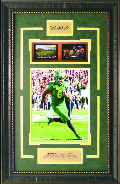 Marcus Mariota Oregon Ducks Framed Art 16" x 25" 3-Photograph Collage with Facsimile Autographed Plate