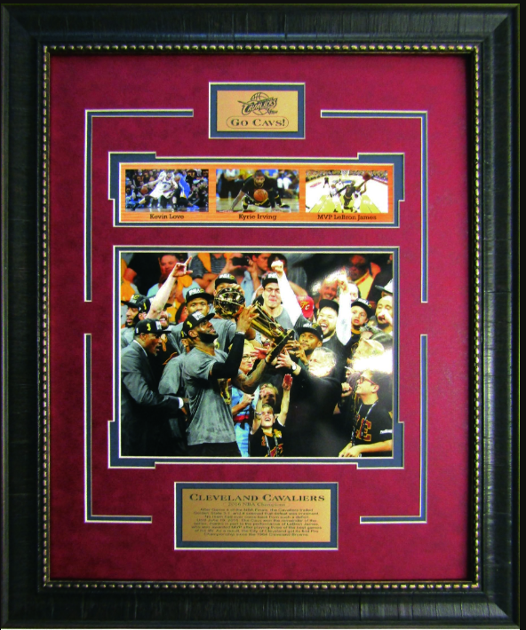 Go Cavs Cleveland Cavaliers 2016 NBA Champions Framed Art 19" x 23" 4-Photograph Trophy Ceremony Collage