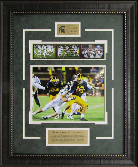 Michigan State Spartans 2015 Trouble With The Snap Game Framed Art 19" x 23" 4-Photograph Collage