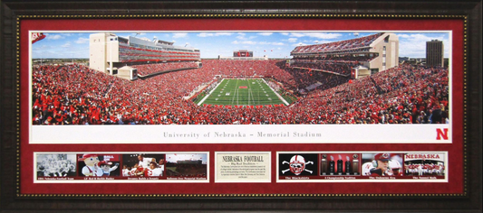 Nebraska Cornhuskers Memorial Stadium Framed Art 19" x 43" 9-Photograph Collage