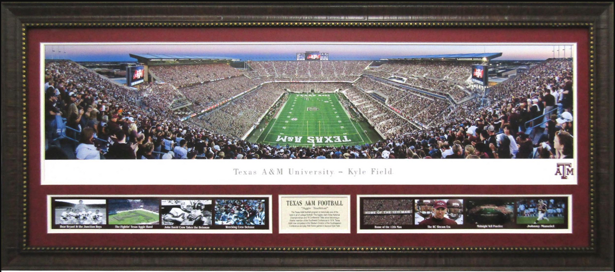 Texas A&M Aggies Kyle Field Panoramic Framed Art 19" x 43" 9-Photograph Collage