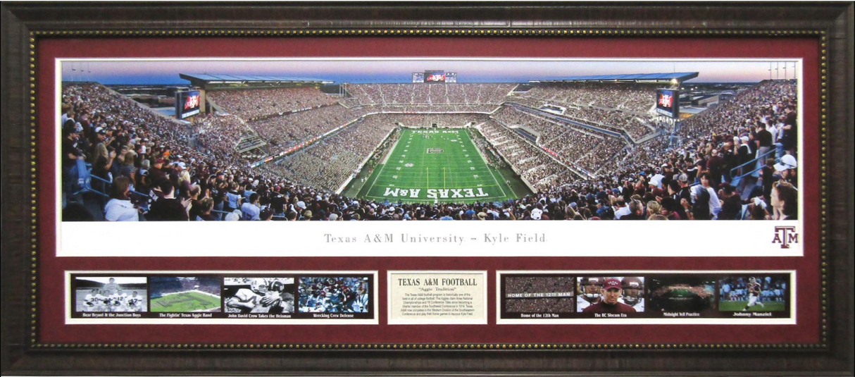 Texas A&M Aggies Kyle Field Panoramic Framed Art 19" x 43" 9-Photograph Collage