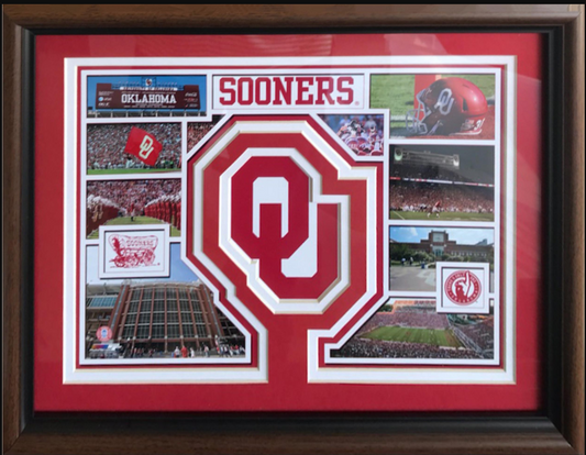 Oklahoma Sooners OU Framed Art 16" x 23" Photo Collage