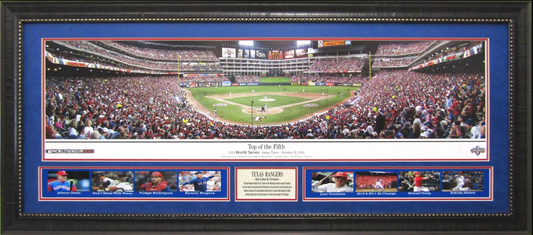 Texas Rangers Back-to-Back American League Champions Framed Art 19" x 43" 9-Photograph Player Collage