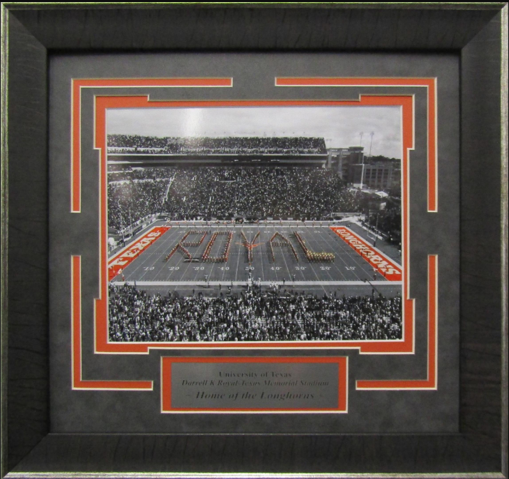 University of Texas Longhorns Darrell K Royal Memorial Stadium Photograph Framed Art 16.5" x 15.5"