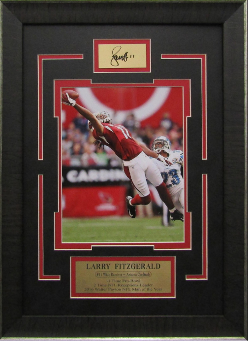 Larry Fitzgerald Arizona Cardinals Framed Art 15.5" x 21" Photograph with Facsimile Autographed Plate