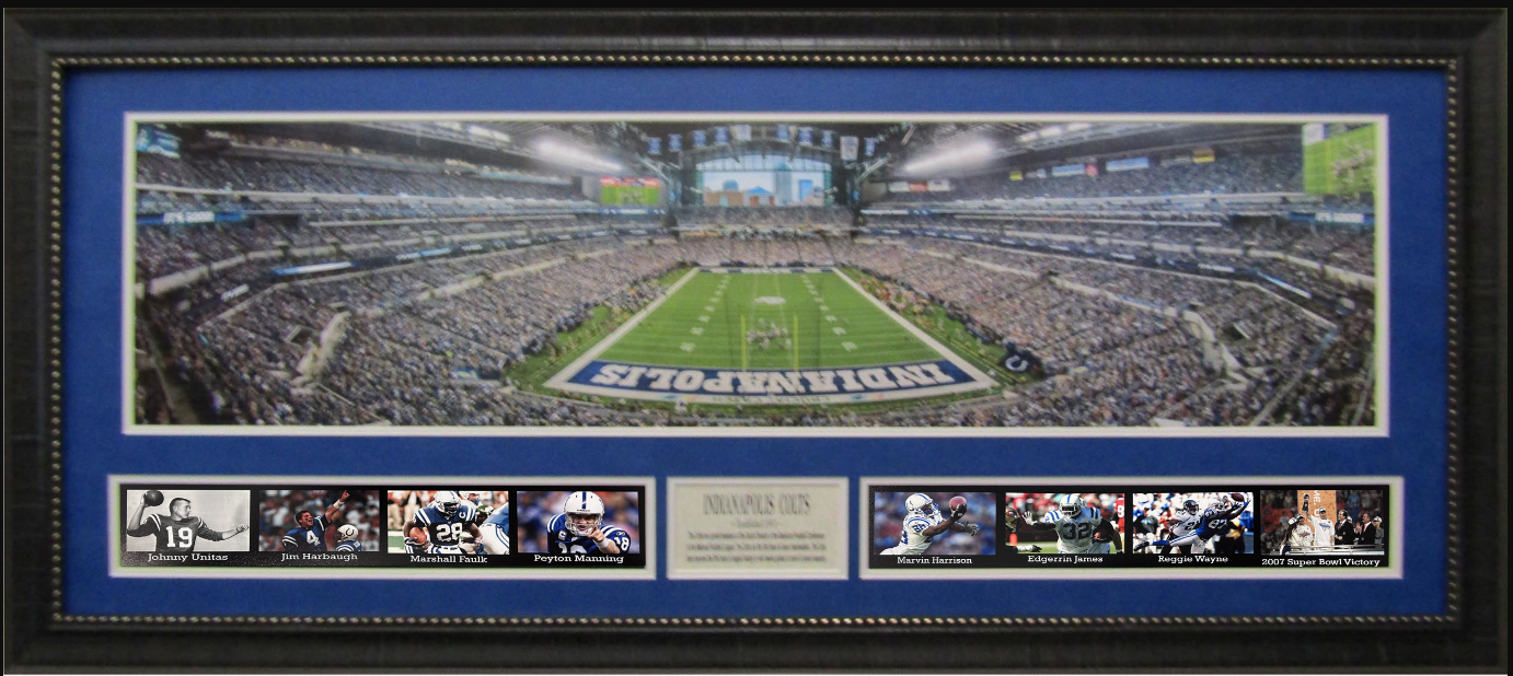 Indianapolis Colts Lucas Oil Stadium Framed Art 19" x 43" 9-Photograph Collage