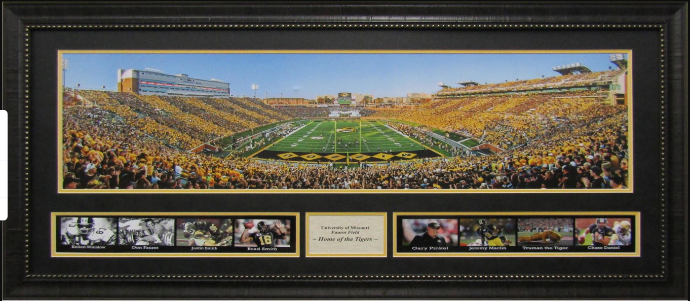 Missouri Tigers Faurot Field at Memorial Stadium Framed Art 19" x 43" 9-Photograph Collage