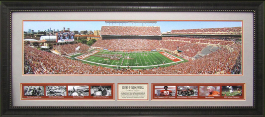 Texas Longhorns Darrell K Royal Memorial Stadium Framed Art 19" x 43" 9-Photograph Collage