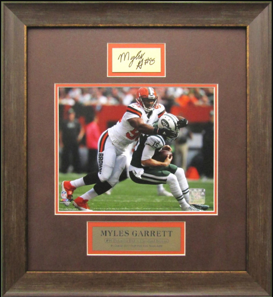 Myles Garrett Cleveland Browns Framed Art 16.5" x 18" Photograph with Facsimile Autographed Plate