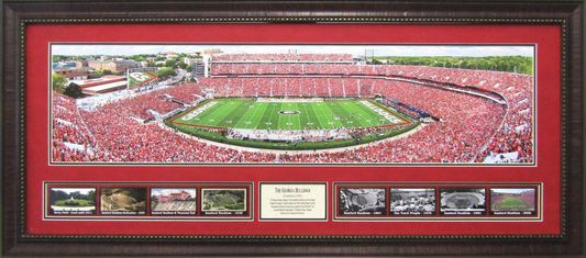 Georgia Bulldogs Sanford Stadium Framed Art 19" x 43" 9-Photograph Collage