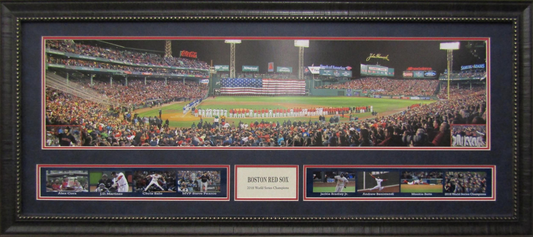 Boston Red Sox 2018 World Series Champions Panoramic Framed Art 19" x 43" 9-Photograph Player Collage