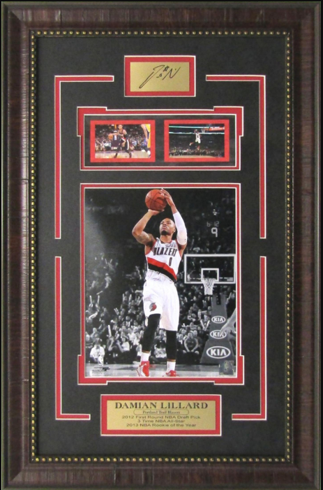 Damian Lillard Portland Trail Blazers Framed Art 16" x 25" 3-Photograph Collage with Facsimile Autographed Plate