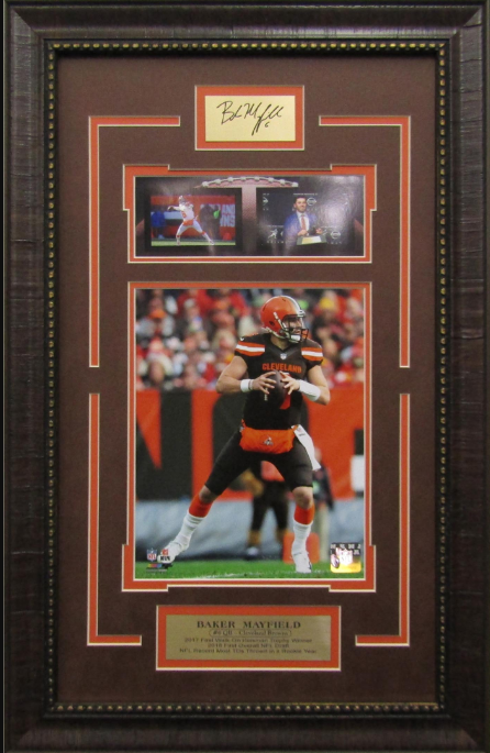 Baker Mayfield Cleveland Browns Framed Art 16" x 29" 3-Photograph Collage with Facsimile Autographed Plate