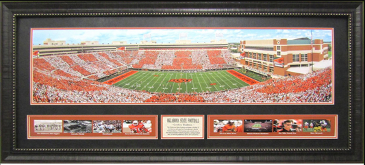 Oklahoma State Cowboys Boone Pickens Stadium Framed Art 19" x 43" 9-Photograph Collage