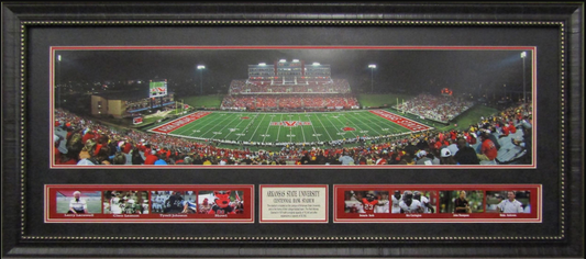 Arkansas State Red Wolves Centennial Bank Stadium Framed Art 19" x 43" 9-Photograph Collage