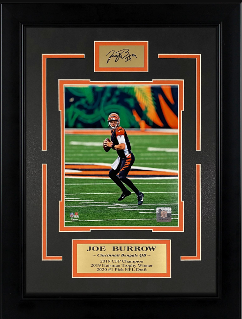 Joe Burrow Cincinnati Bengals Framed Art 13" x 18.5" Photograph with Facsimile Autographed Plate