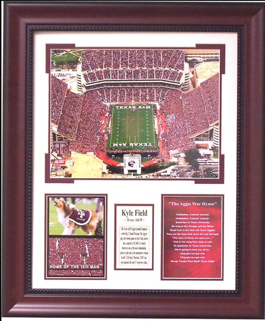 Aggie War Hymn Texas A&M Aggies Kyle Field Framed Art 20" x 24" 3-Photograph Collage