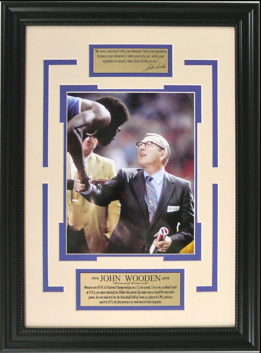 John Wooden UCLA Bruins Photo Framed Art 16" x 21.5" with Quote Plaque