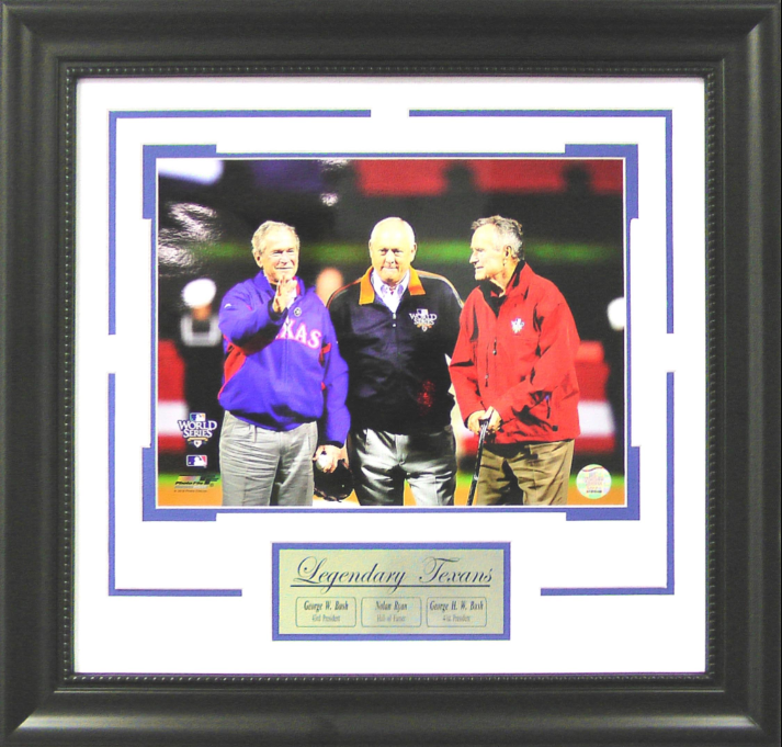 Legendary Texans George H. Bush Nolan Ryan George H.W. Bush 15" x 27" Framed Photograph