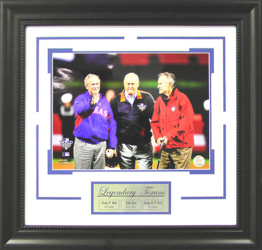 Legendary Texans George H. Bush Nolan Ryan George H.W. Bush 15" x 27" Framed Photograph