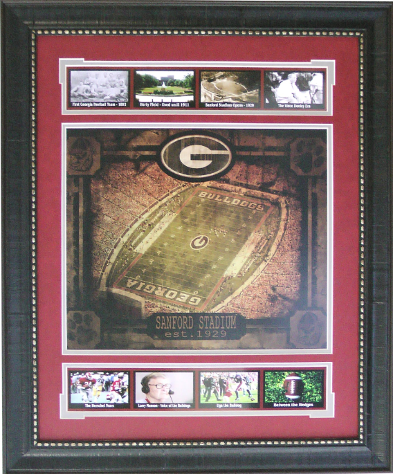 Georgia Bulldogs Sanford Stadium Framed Art 19" x 23" 9-Photograph Collage