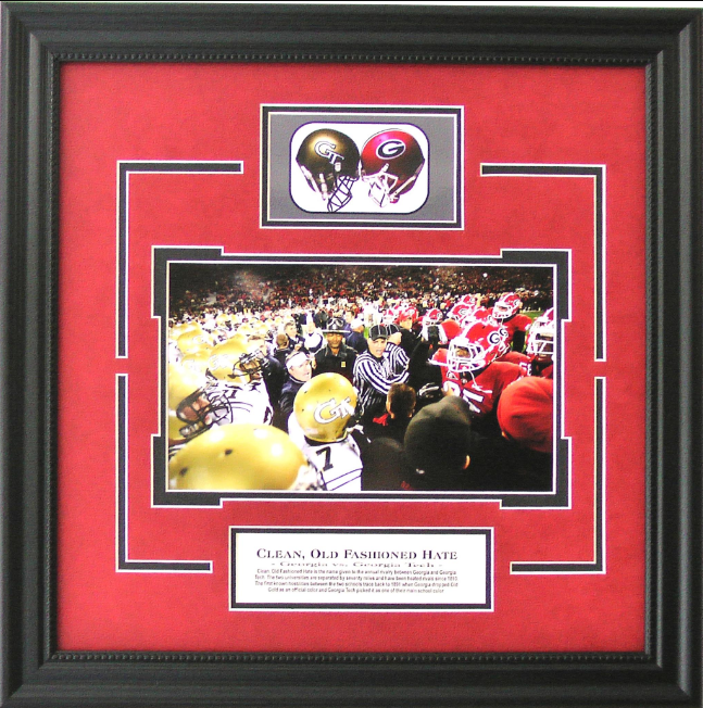 Clean Old Fashioned Hate Georgia Bulldogs Georgia Tech Yellow Jackets Photo Framed Art 18" x 18"