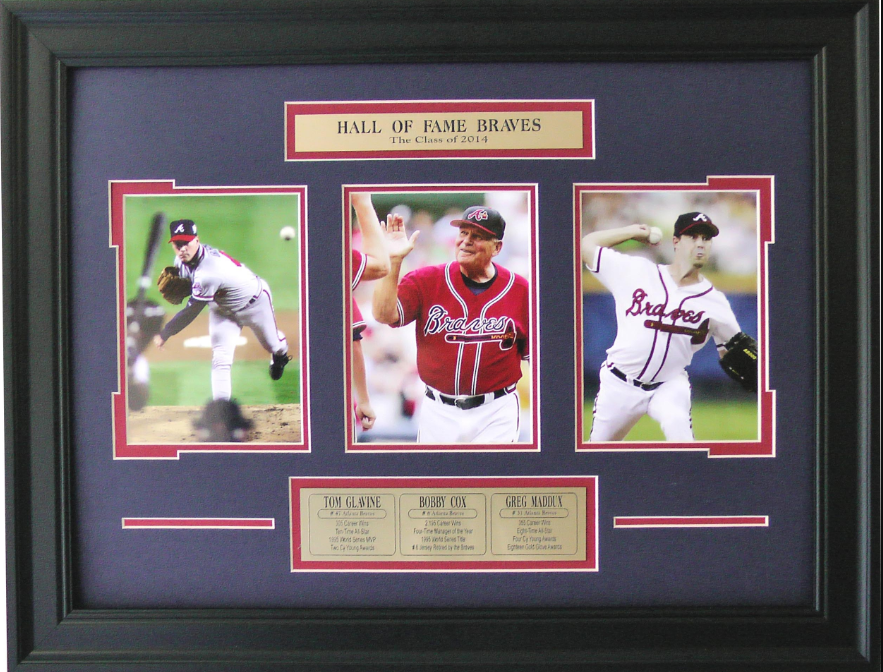 Hall of Fame Braves Class of 2014 Atlanta Braves Framed Art 18" x 23" 3-Photograph Collage