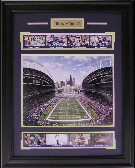 Bring On The 12 Seattle Seahawks Framed Art 20" x 25.5" 9-Photograph Collage