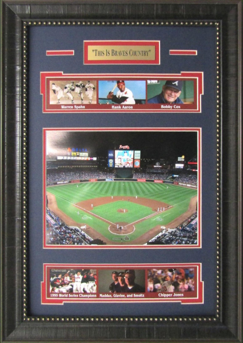 This is Braves Country Atlanta Braves Framed Art 16" x 23" 7-Photograph Player Collage