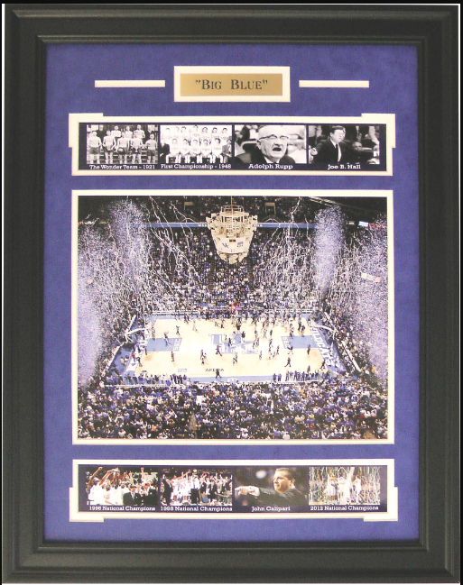 Big Blue Kentucky Wildcats Rupp Arena Framed Art 20" x 25.5" 9-Photograph Collage