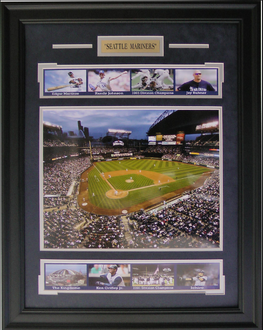 Seattle Mariners T-Mobile Park 20" x 25.5" Framed Art 9-Photograph Collage