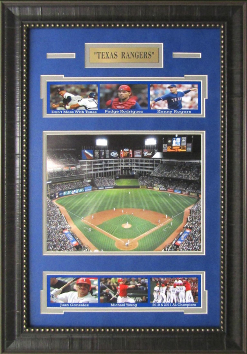 Texas Rangers Framed Art 16" x 23" 7-Photograph Collage