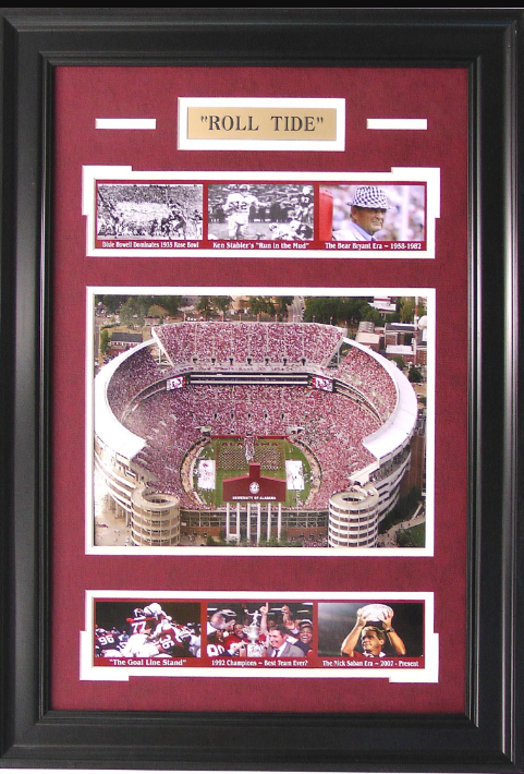 Alabama Crimson Tide Bryant-Denny Stadium Framed Art 16" x 23" 7-Photograph Collage