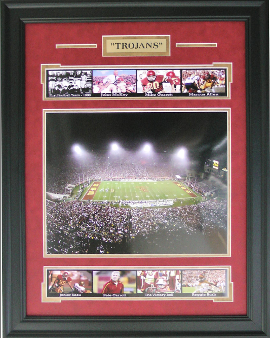 USC Trojans  L.A. Coliseum Framed Art 20" x 25.5" 9-Photograph Player Collage