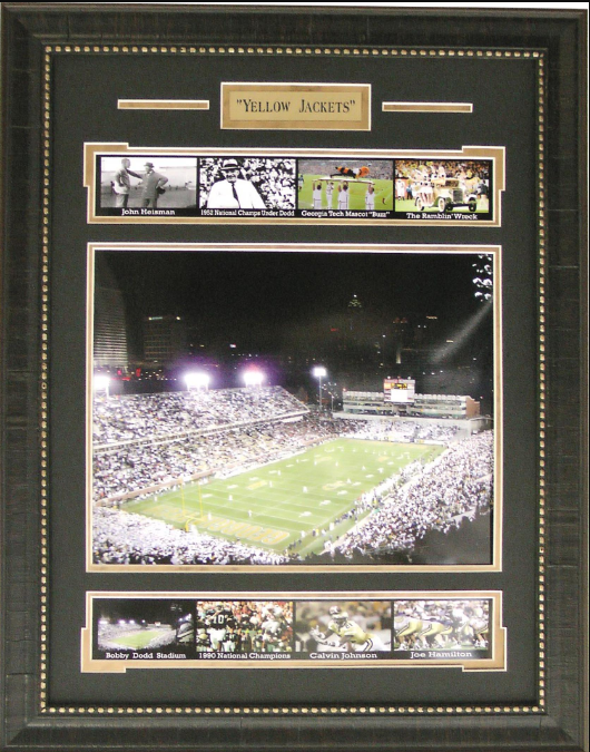 Georgia Tech Yellow Jackets Bobby Dodd Stadium Framed Art 20" x 25.5" 9-Photograph Player Collage