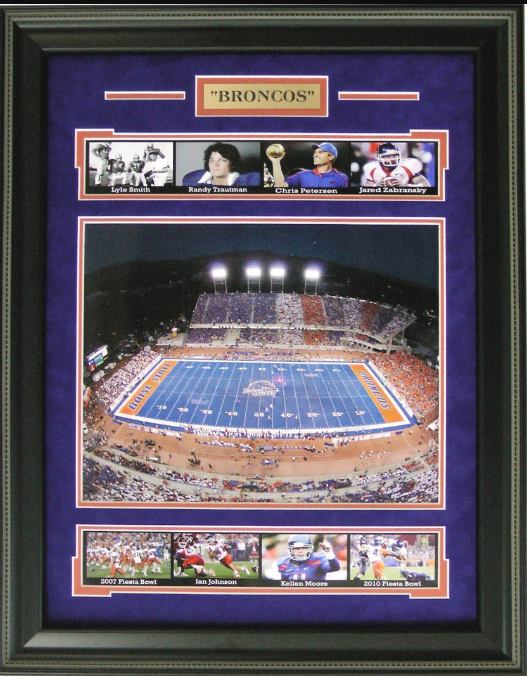 Boise State Broncos Albertsons Stadium Framed Art 20" x 25.5" 9-Photograph Player Collage