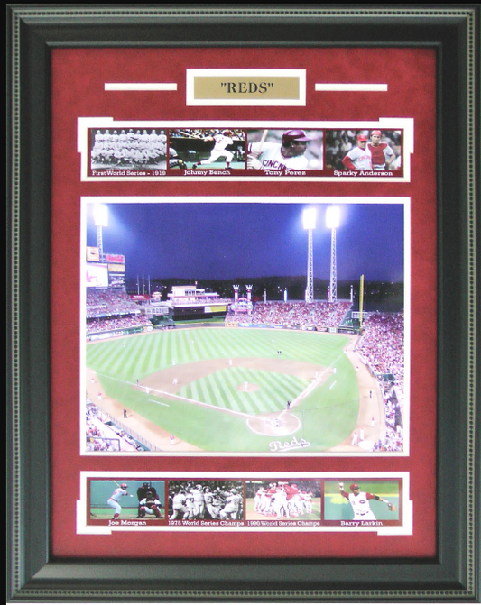 Cincinnati Reds Framed Art 20" x 25.5" 9-Photograph Player Collage