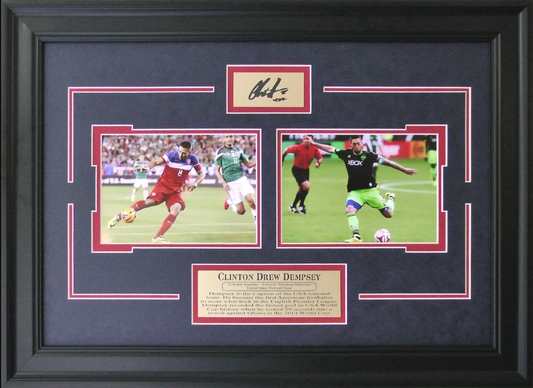 Clint Dempsey US National Team Seattle Sounders FC Framed Art 16.5" x 22.75" 2-Photograph Collage with Facsimile Autographed Plate