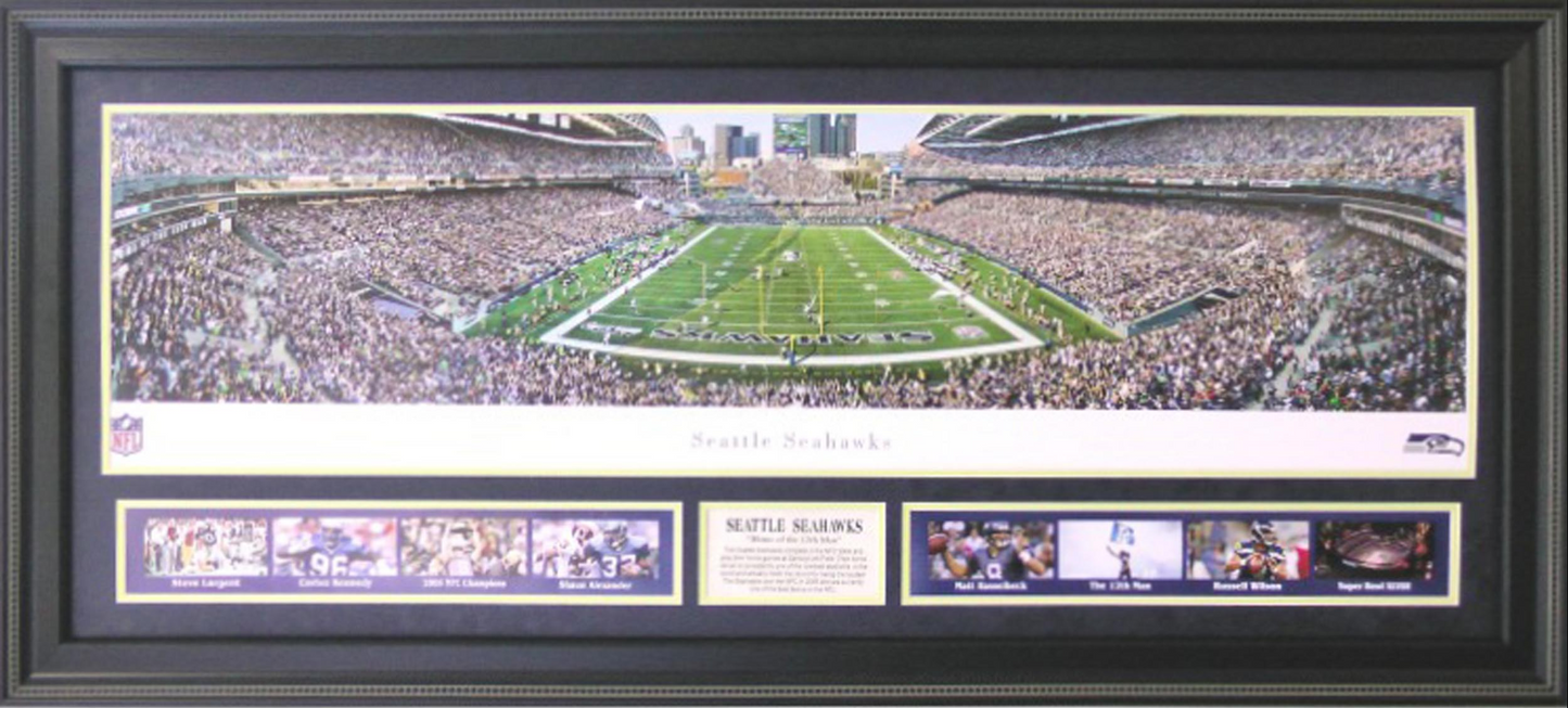 Seattle Seahawks Lumen Field Framed Art 19" x 38.5" 9-Photograph Collage