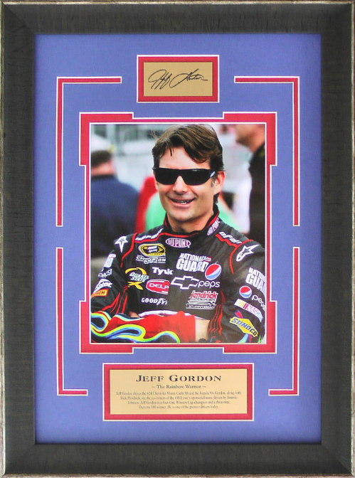 Jeff Gordon 16" x 21.5" Photograph Framed Art with Facsimile Autographed Plate