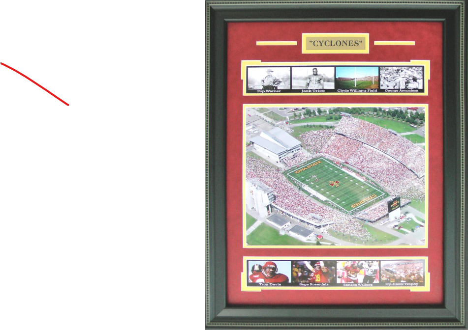 Iowa State Cyclones Jack Trice Stadium Framed Art 20" x 25.5" 9-Photograph Player Collage