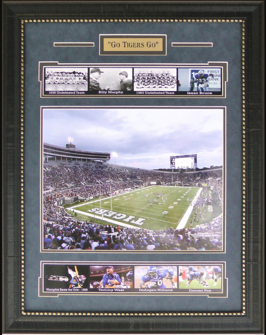 Memphis Tigers Simmons Bank Liberty Stadium Framed Art 20" x 25.5" 9-Photograph Player Collage