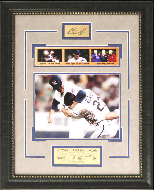 Nolan Ryan Texas Rangers Framed Art 16" x 23" 4-Photograph Collage with Facsimile Autographed Plate