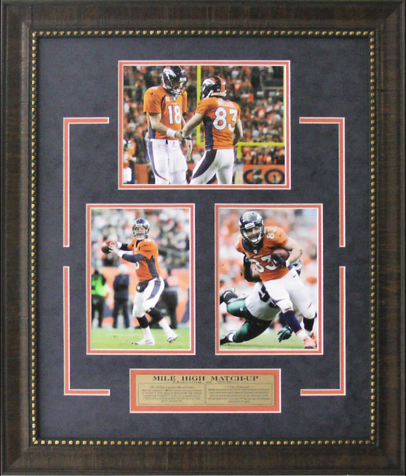 Mile High Match-Up Denver Broncos 19" x 22.5" Framed Art 3-Photograph Collage