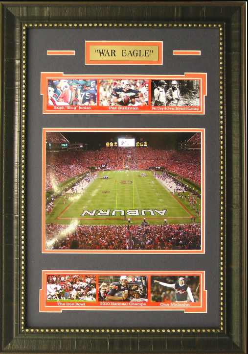 Auburn Tigers Jordan-Hare Stadium Framed Art 20" x 25.5" 7-Photograph Player Collage