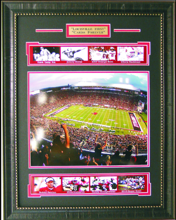 Louisville Cardinals L&N Stadium Framed Art 20" x 25.5" 9-Photograph Collage